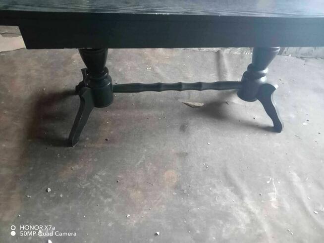 Stylowy stolik kawowy ława rozkładany czarny retro vintage