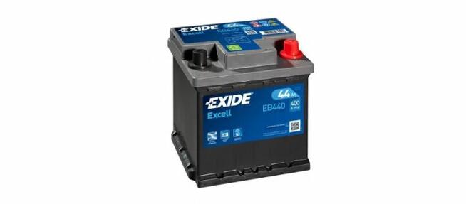 Akumulator 44Ah 400A Exide ExcellEB440 kostka prawy plus