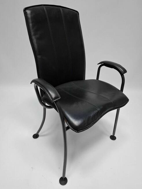 Krzesło biurowe konferencyjne Sitag czarna skóra