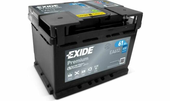 Akumulator Exide Premium 61Ah 600A EA612 PRAWY PLUS