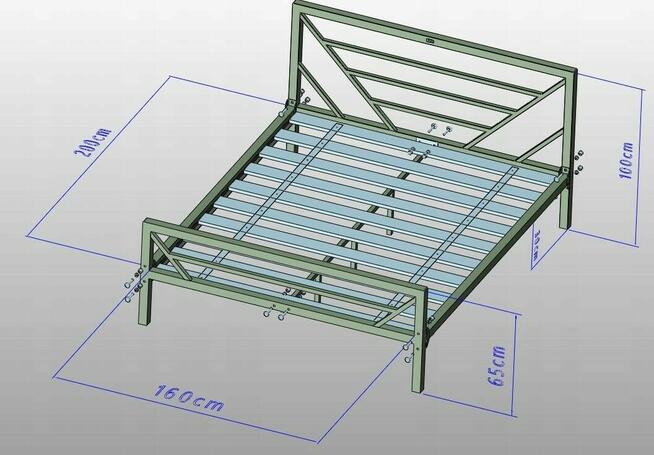 Stelaż łóżka łóżko metalowe sztywne producent loft