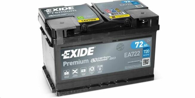 Akumulator Exide Premium 72Ah 720A EA722 PRAWY PLUS