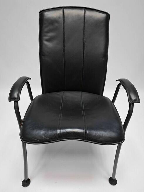 Krzesło biurowe konferencyjne Sitag czarna skóra