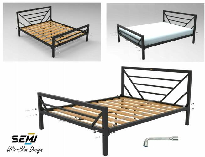 Stelaż łóżka łóżko metalowe sztywne producent loft