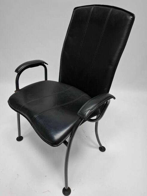 Krzesło biurowe konferencyjne Sitag czarna skóra