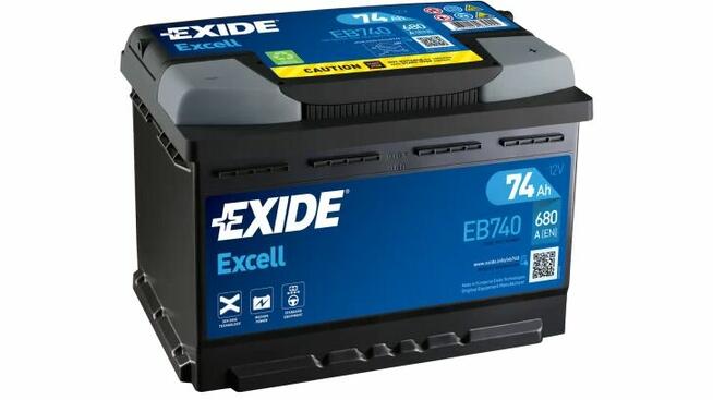 Akumulator 74Ah 680A Exide Excell EB740 EN PRAWY PLUS