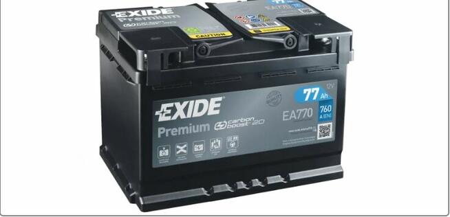 Akumulator 77Ah 760a Exide Premium EA770 PRAWY PLUS