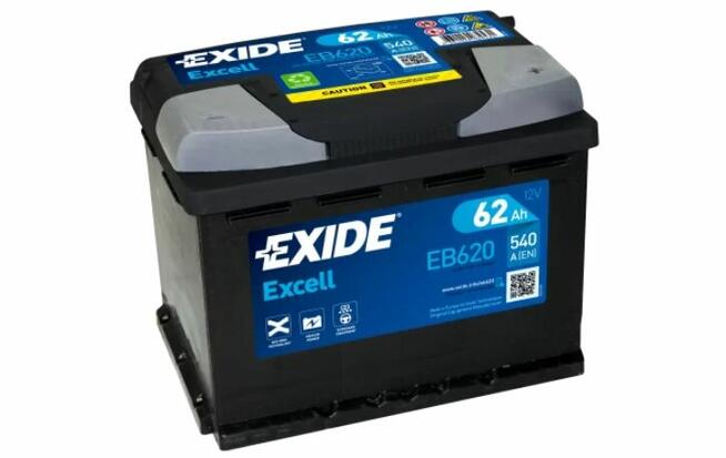 Akumulator 62Ah 540A Exide Excell EB620 EN PRAWY PLUS