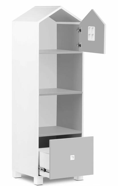 Meble dzieciece biale szare domki miasto lozko lampa tipi