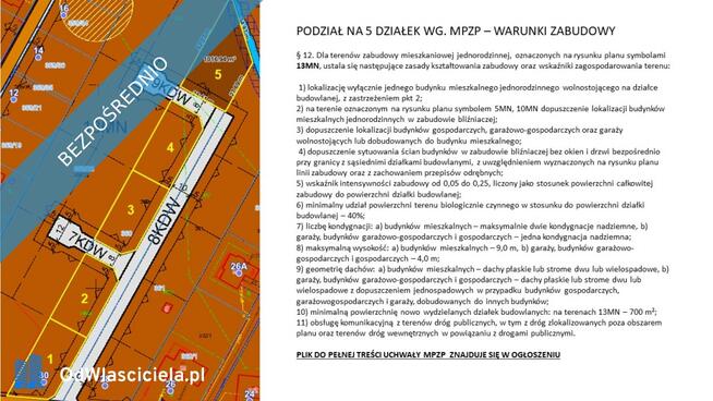 Działka budowlana o powierzchni 5386m2 z MPZP, pełne uzbrojenie, sprzedaż bezpośrednia.