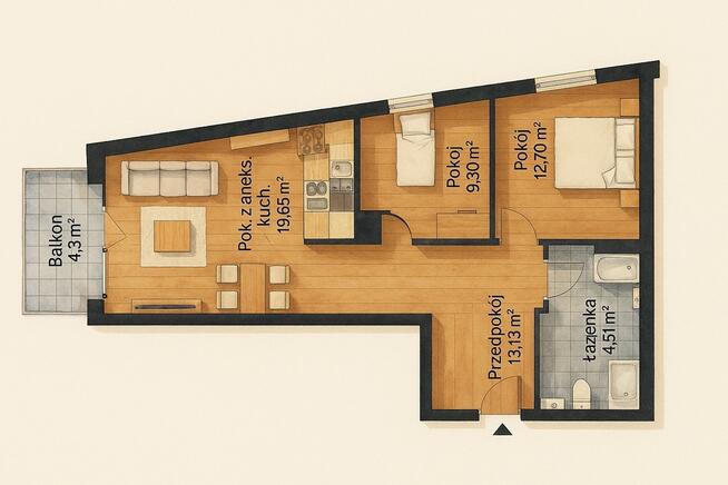 Okazja ostatnie 3 pokoje Koszutka 0% prowizji