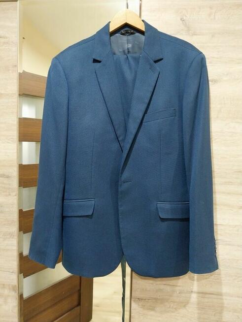 Garnitur męski spodnie kpl granatowy zadbany