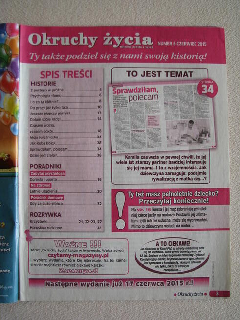 Magazyn Okruchy życia nr 6 (56) z 2015 r. Historie prosto z