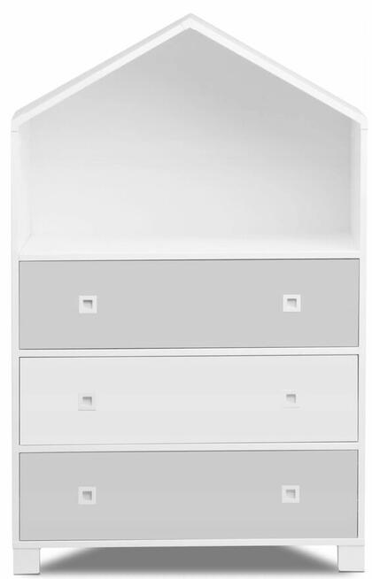 Meble dzieciece biale szare domki miasto lozko lampa tipi