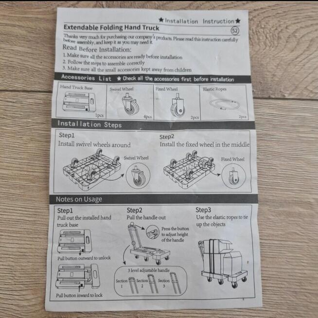 Wózek transportowy 6 kólek