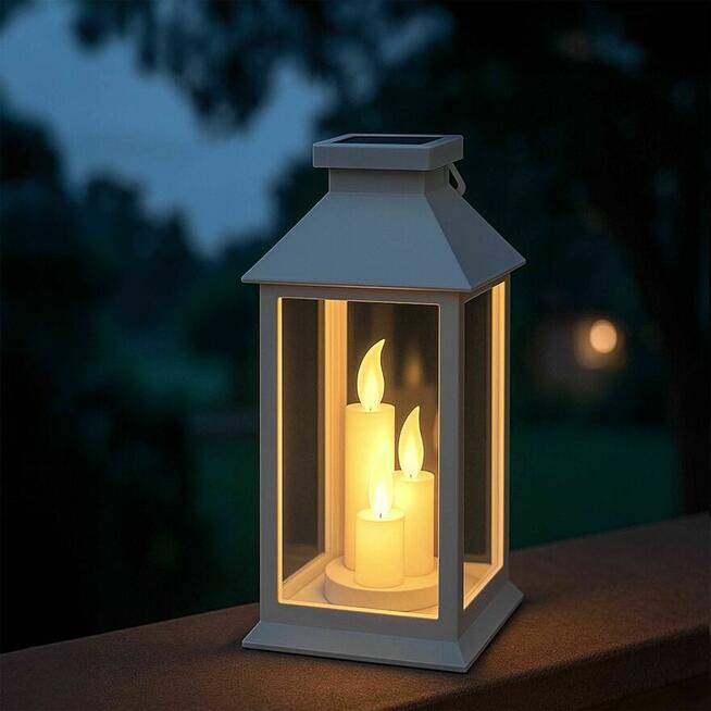 Lampion solarny 29 cm dekoracja ogrodu tarasu domu znicz
