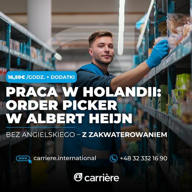 Praca w Holandii -zbieracz zamówień M/K Wiele lokalizacji