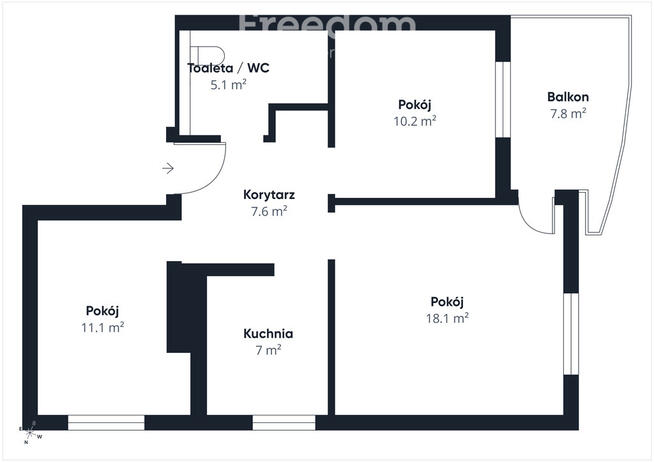 Mieszkanie z potencjałem 3 pokoje ul. Złota