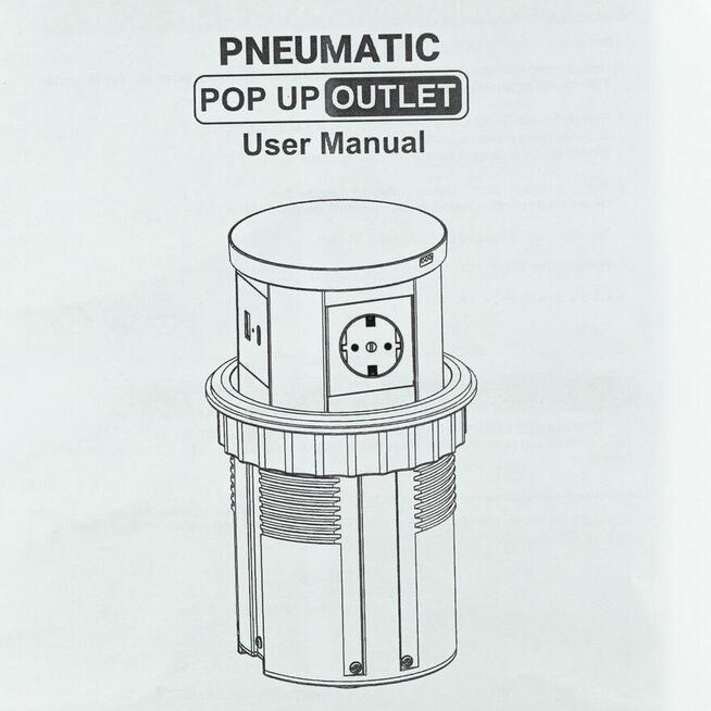 Pneumatyczne gniazdo Pop-Up z USB i ładowarką Qi