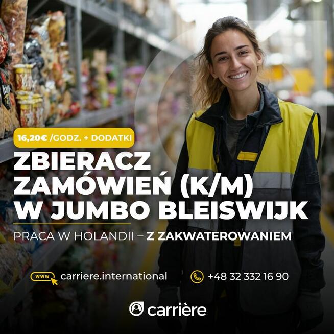 PRACA W HOLANDII: KOMPLETACJA ZAMÓWIEŃ –ORDER PICKER W JUMBO