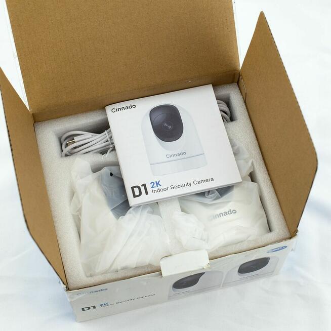 Zestaw 2 kamer Cinnado D1 2K Indoor – nowe, kompletny zestaw