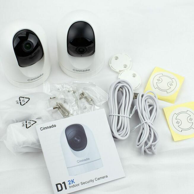 Zestaw 2 kamer Cinnado D1 2K Indoor – nowe, kompletny zestaw