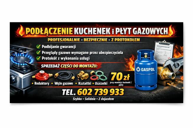 Podłaczenia kuchenek i płyt gazowo elektrycznych