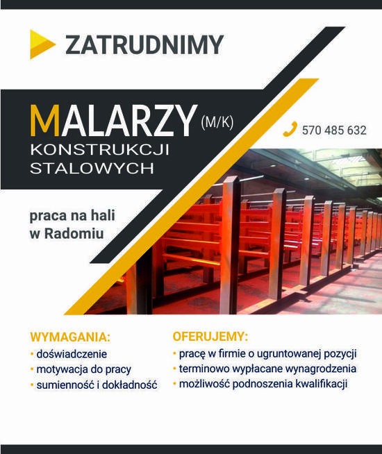 Malarz konstrukcji stalowych (m/k)