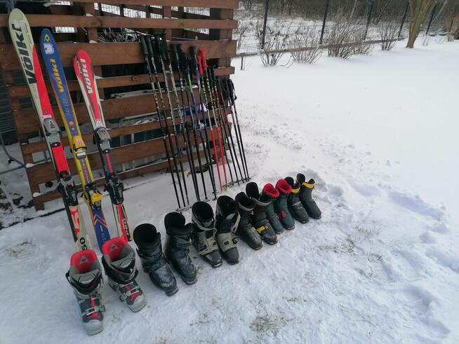 Narty, buty, kijki różne rozmiary