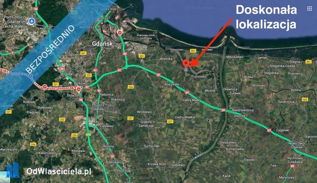 Gdańsk–Wiślinka 9,19 ha przy S7 Działki Przemysłowe UP Z MPZP Okazja!