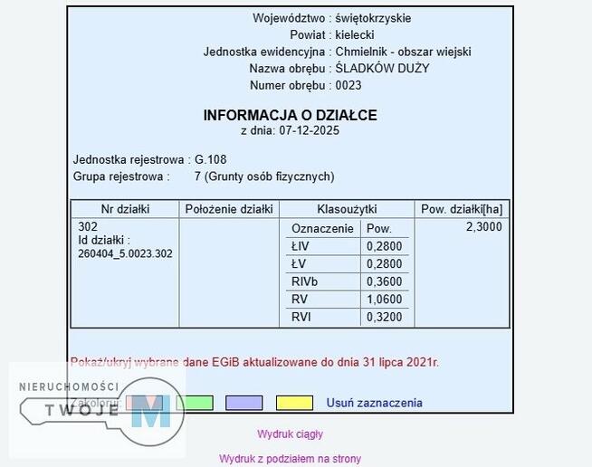 Działka rolna Śladków Duży Śladków Duży