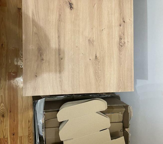 Stolik kawowy czarno-brązowy z półką