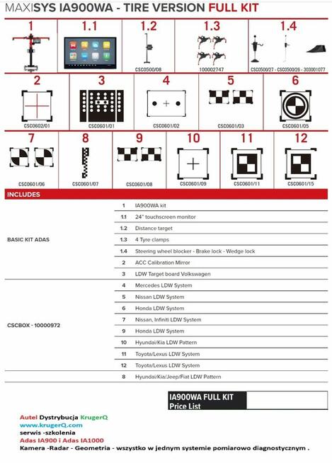 Autel IA900WA zbieżność - geometria - kamera-radar
