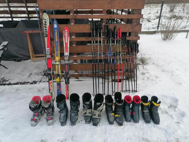 Narty, buty, kijki różne rozmiary