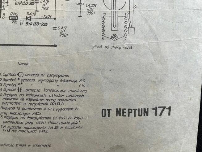 PRL Neptun 171 instrukcja schemat DTR oryginał PRL Neptun 17