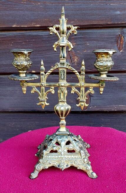 Kandelabr świecznik sygnowany