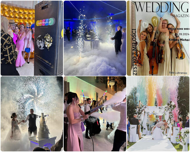 Fotobudka 360. Fotobudka. Ciężki Dym. Fontanny Iskier. Napis