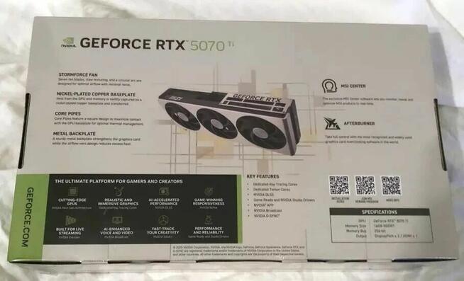MSI RTX 5070 Ti 16 GB INSPIRE 3X OC PLUS NVIDIA GeForce 4K G