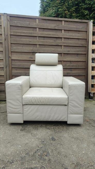 Komplet skórzany Meblomak kanapa z funkcją spania + fotel