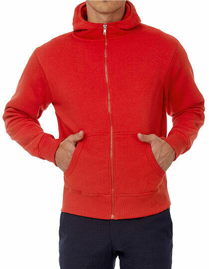 Bluza z kapturem zapinana na zamek czerwona 3XL B&C