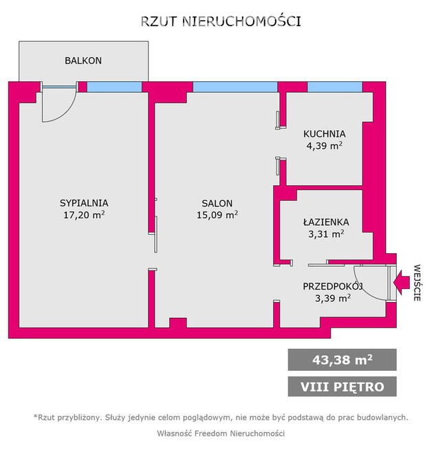 Dwupokojowe mieszkanie z balkonem Aleja Korfantego