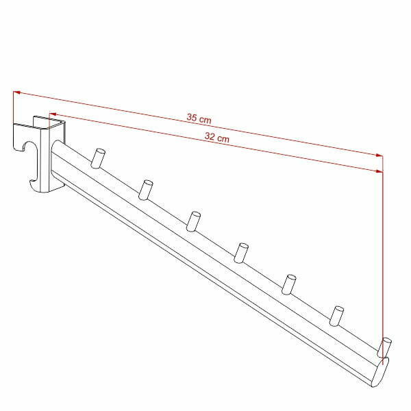 Zawieszka odzieżowa na owal skośna z owalu chromowana
