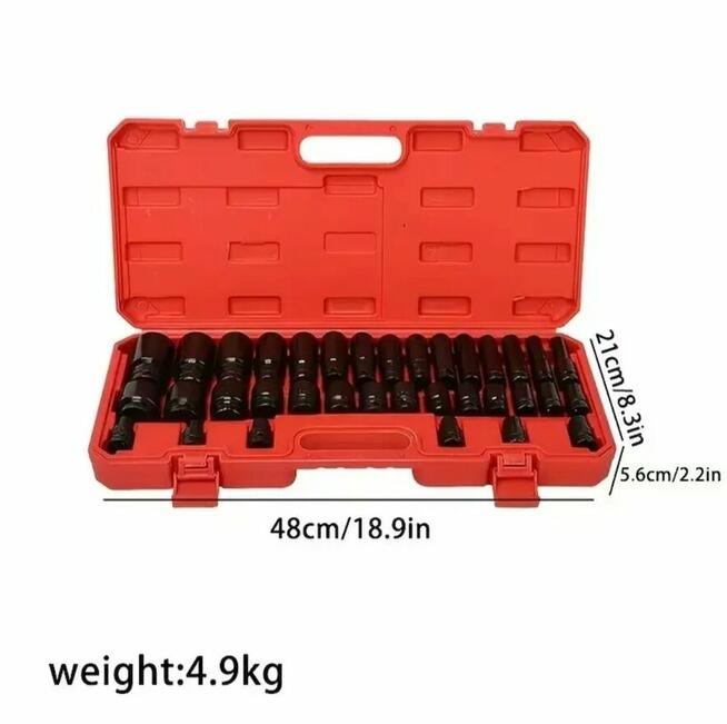 ZESTAW NASADEK UDAROWYCH 35 EL. 1/2" – WALIZKA