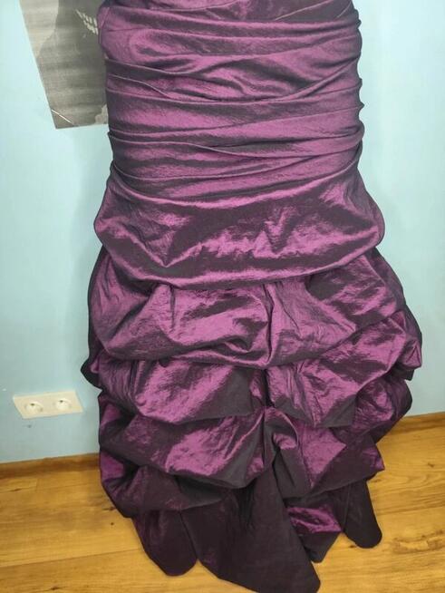 Fioletowa suknia wieczorowa balowa z cekinami S