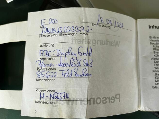 Mercedes Benz E 200 rok 1994.