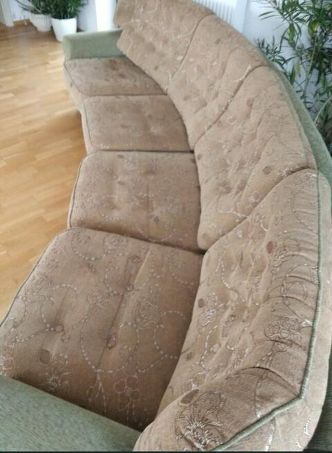 Duża niemiecka półokrągła sofa + 2 fotele bardzo dobry stan