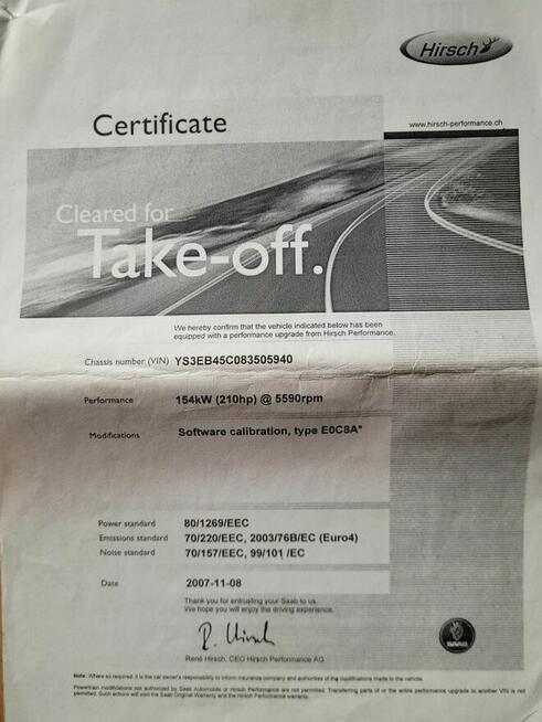 Saab 9-5 gaz LPG Hirsch z potencjałem