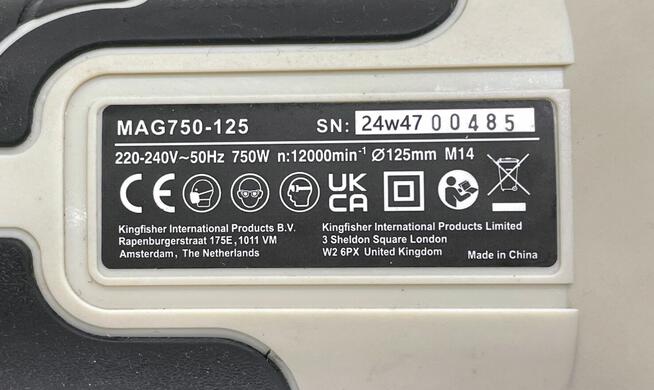 Szlifierka kątowa MacAllister 125 mm 750 W