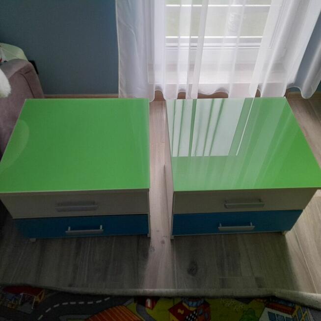 Szafka nocna 2 szt zielona niebieska