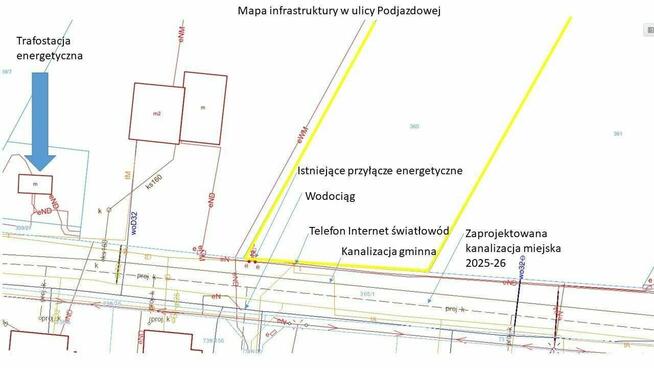 Działka budowlana, MPZP, możliwy podział na 5 działek, media.